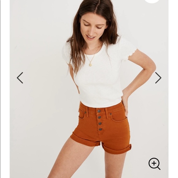 Madewell Pants - Madewell Orange High Rise Denim Shorts